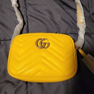 Sold‼️Gucci GG Marmont Matelasse mini camera bag yellow